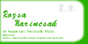 rozsa marincsak business card